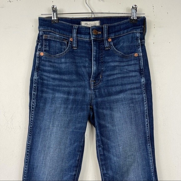 Madewell 10" High Rise Skinny Jeans Insuluxe Dark Wash Denim Size 24 AF686 - Picture 8 of 16